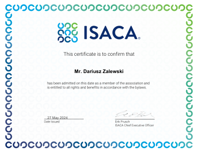 ISACA membership certificate
